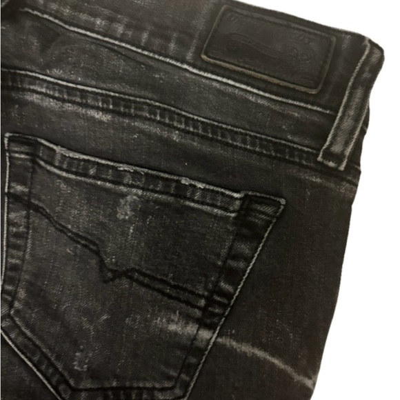Diesel Charcoal Distressed Skinny Jeans - Picture 4 of 5
